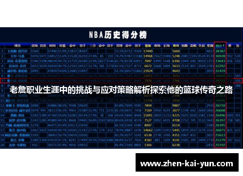 老詹职业生涯中的挑战与应对策略解析探索他的篮球传奇之路