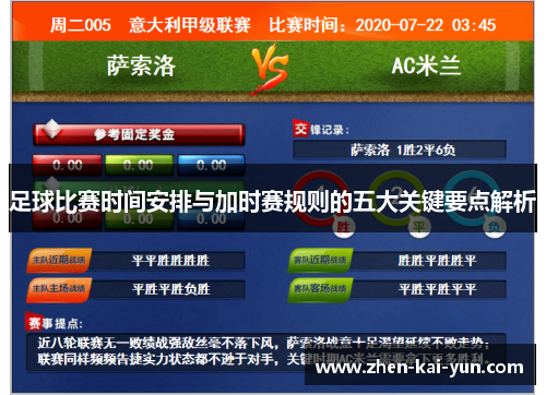 足球比赛时间安排与加时赛规则的五大关键要点解析